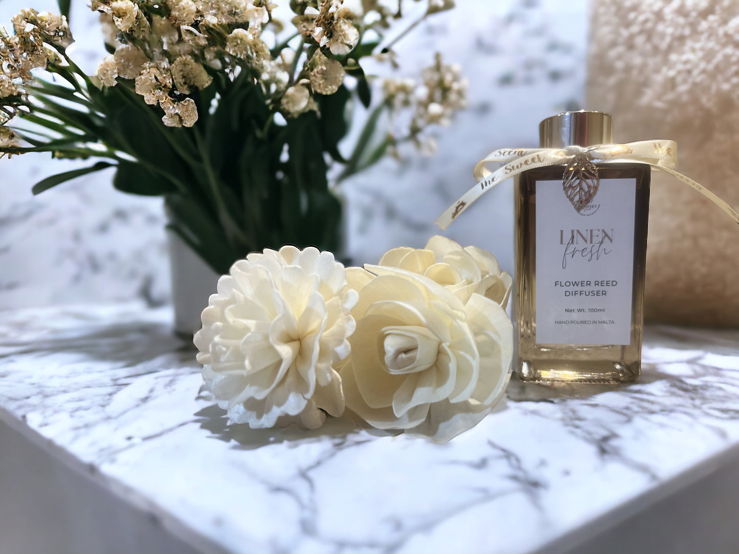 Linen Fresh Flower Reed Diffuser – The Sweet Scent